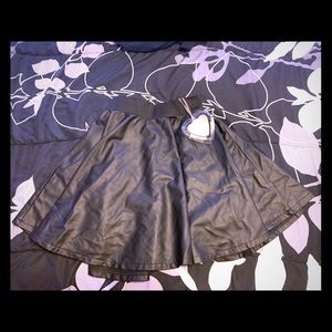 Black leather skater/circle skirt